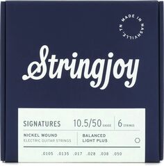 Stringjoy Signatures Сбалансированные струны для электрогитары с никелированной обмоткой — калибр Light Plus (.0105–.050)