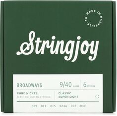 Струны для электрогитары Stringjoy Broadways Classic из чистого никеля — сверхлегкий калибр (.009–.040)