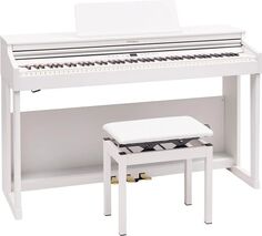 Цифровое пианино Roland RP701 — белая отделка, с подходящей скамейкой