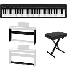 Цифровое пианино Kawai ES120, 88 клавиш, динамики, подставка, тройная педаль и подставка — черный