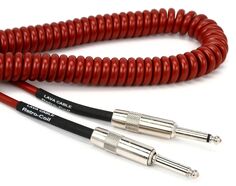 Лавовый кабель LCRCMRS Retro Coil, прямой и прямой бесшумный инструментальный кабель — 20 футов, красный металлик Lava Cable