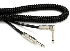 Лавовый кабель LCRCRB Retro Coil, прямой и угловой инструментальный кабель — 20 футов, черный Lava Cable