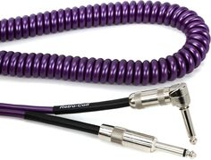 Лавовый кабель LCRCRMPS Ретро-катушка, прямой и угловой бесшумный инструментальный кабель — 20 футов, фиолетовый металлик Lava Cable
