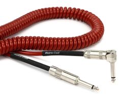Лавовый кабель LCRCRMR Retro Coil, прямой и угловой инструментальный кабель — 20 футов, красный металлик Lava Cable
