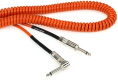 Лавовый кабель LCRCRO Retro Coil, прямой и угловой инструментальный кабель — 20 футов, оранжевый Lava Cable