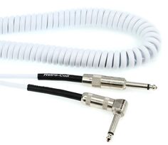 Лавовый кабель LCRCRW Retro Coil, прямой и угловой инструментальный кабель — 20 футов, белый Lava Cable