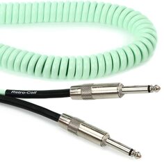 Лавовый кабель LCRCSGS Retro Coil, прямой и прямой бесшумный инструментальный кабель — 20 футов, зеленый для серфинга Lava Cable