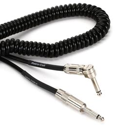 Лавовый кабель LCSCRB Super Coil, прямой и угловой инструментальный кабель — 35 футов, черный Lava Cable