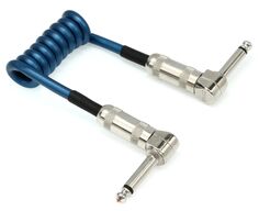 Лавовый кабель LCMNCMB Мини-катушка с прямоугольным на угловой инструментальный кабель — 6 дюймов, синий металлик Lava Cable