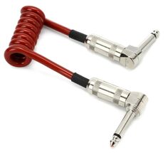 Лавовый кабель LCMNCMR Mini Coil Прямоугольный и прямоугольный инструментальный кабель — 6 дюймов, красный металлик Lava Cable