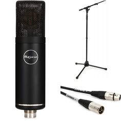Комплект конденсаторного микрофона Mojave Audio MA-50 с большой диафрагмой, подставкой и кабелем — черный