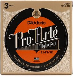 Струны для классической гитары D&apos;Addario EJ43-3D Pro-Arte — легкое натяжение, 3 шт. D'addario