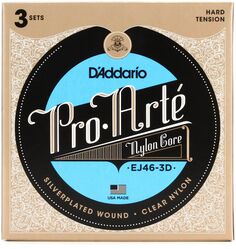 Струны для классической гитары D&apos;Addario EJ46-3D Pro-Arte — Hard Tension, 3 шт. D'addario