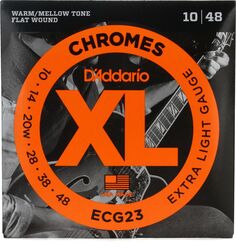 D&apos;Addario ECG23 XL Хромированные струны для электрогитары с плоской обмоткой - .010-.048 Extra Light D'addario