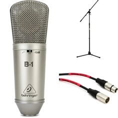 Комплект конденсаторных микрофонов Behringer B-1 с большой диафрагмой, подставкой и кабелем