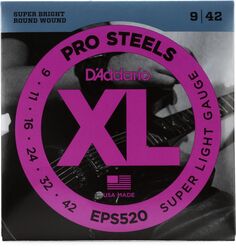 Струны для электрогитары D&apos;Addario EPS520 XL ProSteels — .009-.042 Super Light D'addario