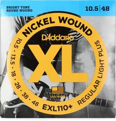 Струны для электрогитары D&apos;Addario EXL110+ XL с никелевой обмоткой — .0105-.048 Regular Plus D'addario