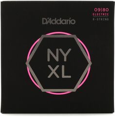 Струны для электрогитары D&apos;Addario NYXL0980 NYXL с никелированной обмоткой — .009-.080 Супер легкие, 8-струнные D'addario