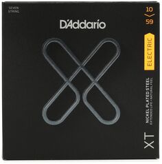 Струны для электрогитары D&apos;Addario XTE1059 XT с никелевой обмоткой — .010-.059, обычные легкие 7-струнные D'addario