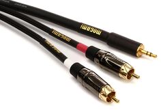 Mogami Gold 3,5 2 RCA 03 Вспомогательный кабель — штекер TRS 3,5 мм на двойной штекер RCA левый/правый — 3 фута