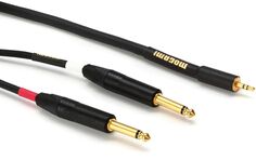 Mogami Gold 3,5 2 TS 06 Вспомогательный кабель — штекер TRS 3,5 мм на двойной штекер TS 1/4 дюйма, левый/правый — 6 футов