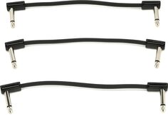MXR 3PDCPR06 6-дюймовый ленточный соединительный кабель для педалборда с прямым и прямым углом (3 шт.)
