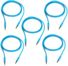 Патч-кабель Nazca Audio Noodles Eurorack, штекер 3,5 мм TS на штекер TS 3,5 мм — 75 см, синий