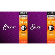 Elixir Strings 11002 Nanoweb 80/20 Струны для акустической гитары — .010-.047 Extra Light (2 шт.)