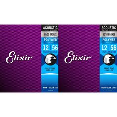 Струны Elixir Strings 11075 Polyweb 80/20 Bronze для акустической гитары — .012-.056 Medium Light (2 шт.)