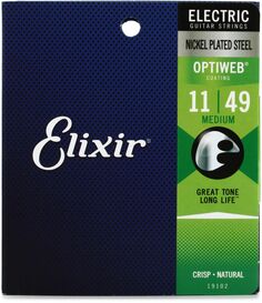 Elixir Strings 19102 Optiweb Струны для электрогитары — .011-.049, средние