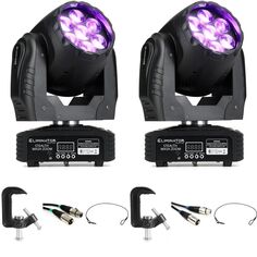 Комплект предметов с подвижной головкой Eliminator Stealth Wash Zoom RGBW со светодиодной подсветкой — пара