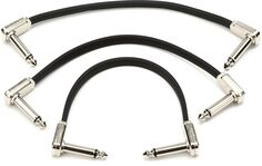 Ernie Ball P06221 Плоский ленточный соединительный кабель для педалборда — от прямого к прямому углу — 6 дюймов (3 шт.)