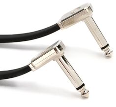 Ernie Ball P06228 Одинарный плоский ленточный соединительный кабель для педалборда — от прямого угла к прямому — 24 дюйма