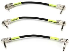 Ernie Ball P06059 Плоский соединительный кабель для педалборда с прямым и прямым углом — 6 дюймов, черный