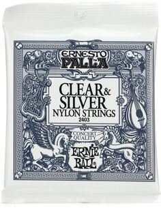 Ernie Ball 2403 Ernesto Palla Clear &amp; Silver Нейлоновые струны для классической гитары — среднее натяжение