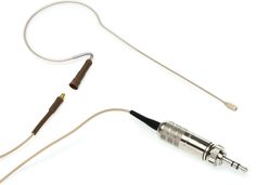 Всенаправленный наушниковый микрофон Countryman E6 — стандартное усиление, кабель 1 мм и разъем 3,5 мм для беспроводной связи Sennheiser — светло-бежевый