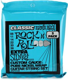 Ernie Ball 3255 Extra Slinky Classic Rock N Roll Струны для электрогитары — .008-.038 Factory (3 шт.)