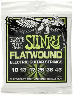 Новые струны для электрогитары Ernie Ball 2591 Regular Slinky с плоской обмоткой — .010-.046