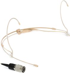Всенаправленный микрофон-гарнитура Countryman H6 — стандартная чувствительность с разъемом cW для беспроводной связи Audio-Technica (AT) — светло-бежевый
