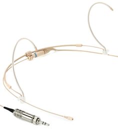 Всенаправленный микрофон-гарнитура Countryman H6 — низкая чувствительность с запирающимся разъемом 3,5 мм для беспроводной связи Sennheiser — светло-бежевый