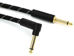 Fender 0990820085 Deluxe Series Прямой и угловой инструментальный кабель — 15 футов, черный твид