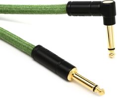 Fender 0990918062 Festival Hemp Прямоугольный инструментальный кабель — 18,6 футов, зеленый