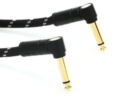Fender 0990820095 Инструментальный кабель серии Deluxe от прямого к прямоугольному — 1 фут, черный твид