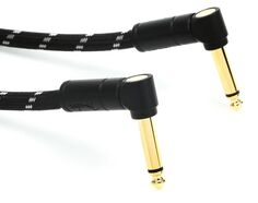 Fender 0990820096 Инструментальный кабель серии Deluxe с прямым на прямой угол — 3 фута, черный твид
