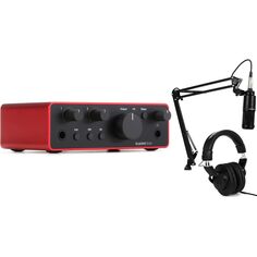 Новый USB-аудиоинтерфейс Focusrite Scarlett Solo 4-го поколения и комплект для потоковой передачи/подкастинга Audio-Technica AT2020PK