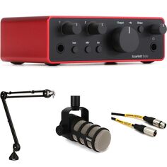 Новый USB-аудиоинтерфейс Focusrite Scarlett Solo 4-го поколения и комплект подкастов Rode PodMic