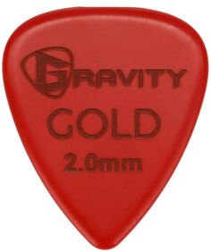 Gravity Picks Цветное золото Традиционный медиатор каплевидной формы для гитары - 2,0 мм Красный