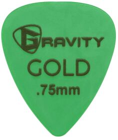 Медиаторы Gravity Picks, цветное золото, традиционный медиатор в виде капли, зеленый, 0,75 мм
