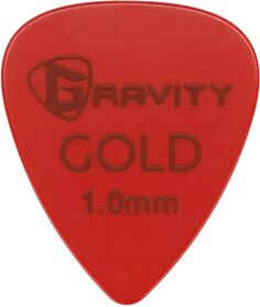 Медиаторы Gravity Picks, цветное золото, традиционный медиатор в форме капли, красный, 1,0 мм