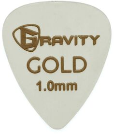 Медиаторы Gravity Picks, цветное золото, традиционный медиатор в форме капли, серый, 1,0 мм